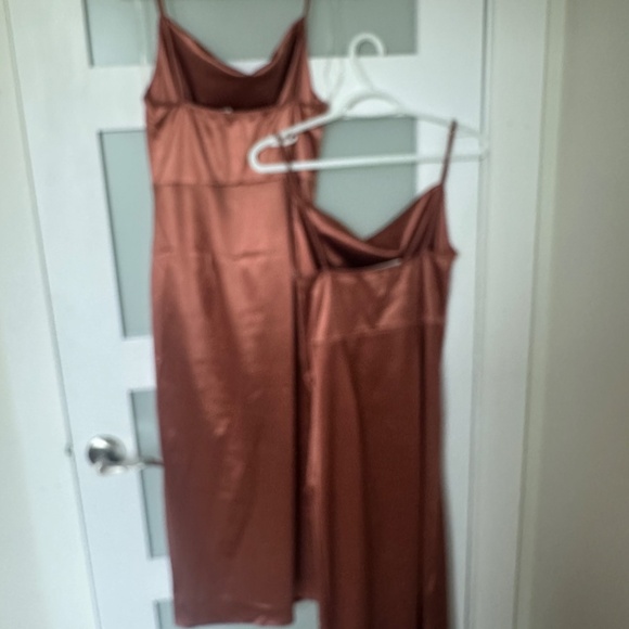 Rose Gold Satin Dresses - Picture 2 of 5
